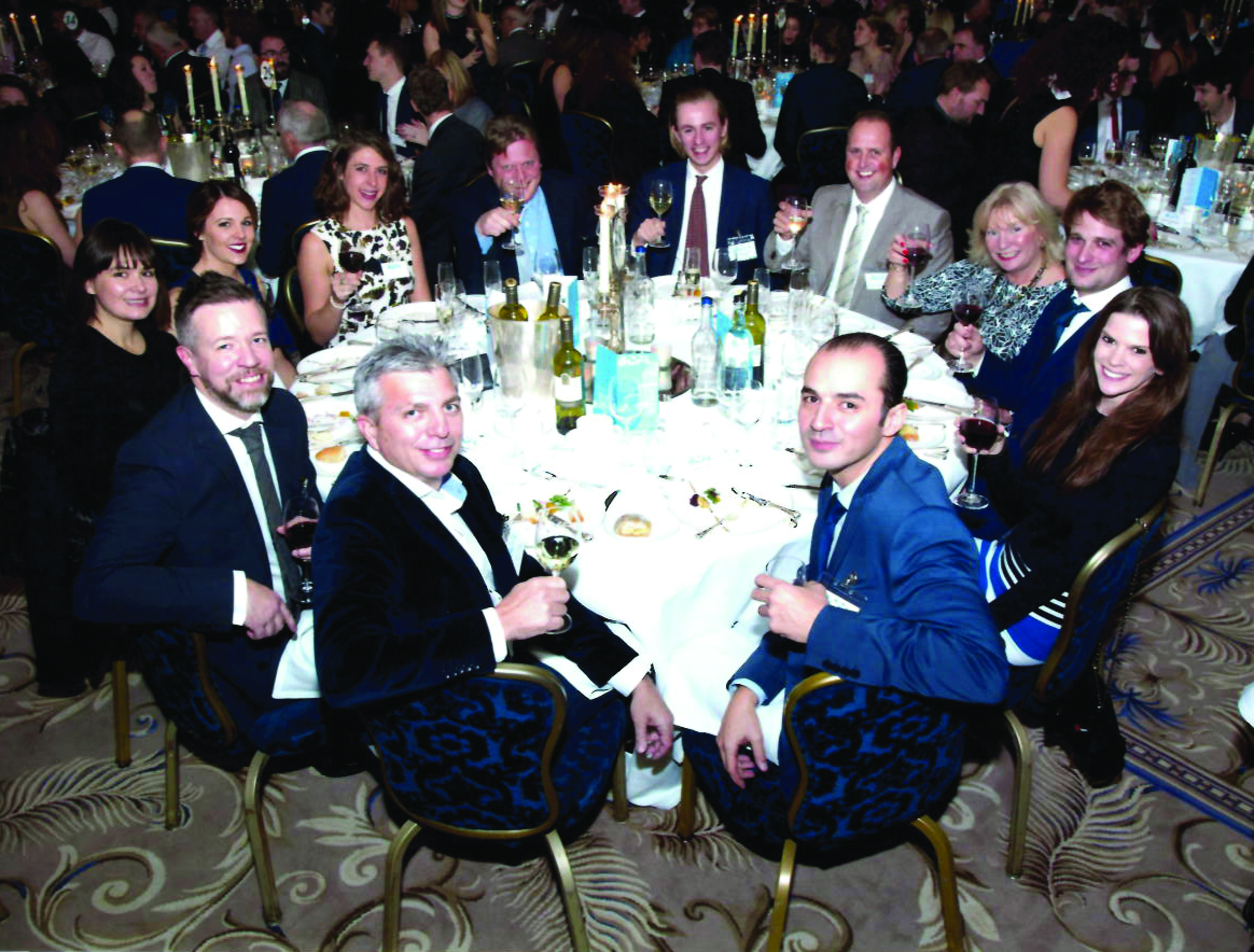 Ulster Carpets attend table at the Dorchester Hotel, London.