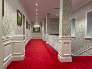 Red Ulster hallway carpet