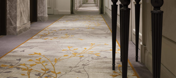 Custom corridor carpet in Grosvenor House, A JW Marriott Hotel - photo by Simon Stanmore