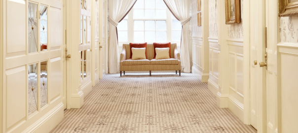 Ulster Carpets designs and manufactures bespoke carpets for hospitality projects across the world, such as The Goring in London - the only hotel in the world to be granted a Royal Warrant for hospitality services.