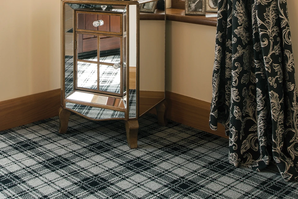 An example of Glenmoy Douglas from Ulster Carpets in a home setting