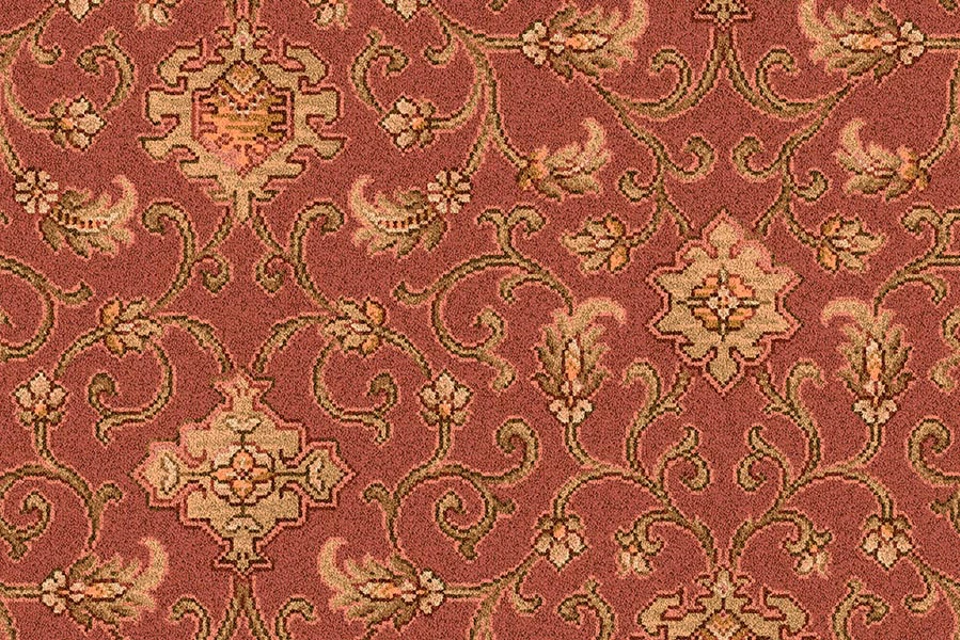 A swatch of Anatolia Medallion Fez from Ulster Carpets