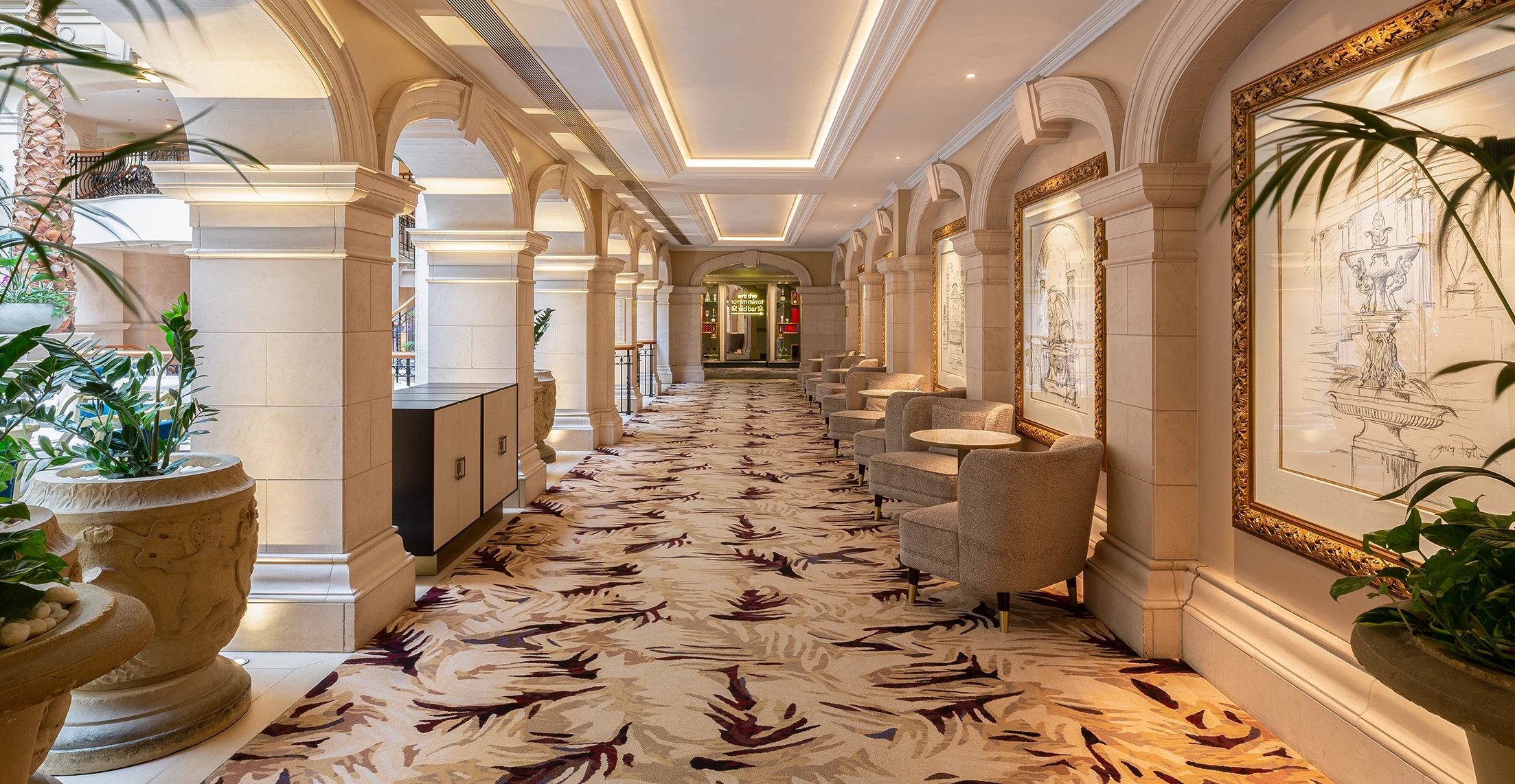 Custom carpets by Ulster Carpets for The Landmark, London.