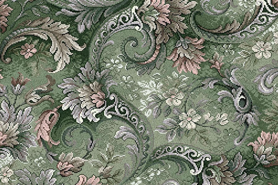 A swatch of Glenmoy Green Vivaldi from Ulster Carpets