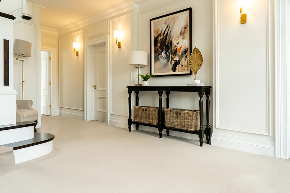Grange Wilton Parmesan from Ulster Carpets in a hallway setting.