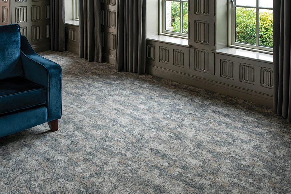 An example of Vescent Vapor Haar  from Ulster Carpets in a hospitality setting