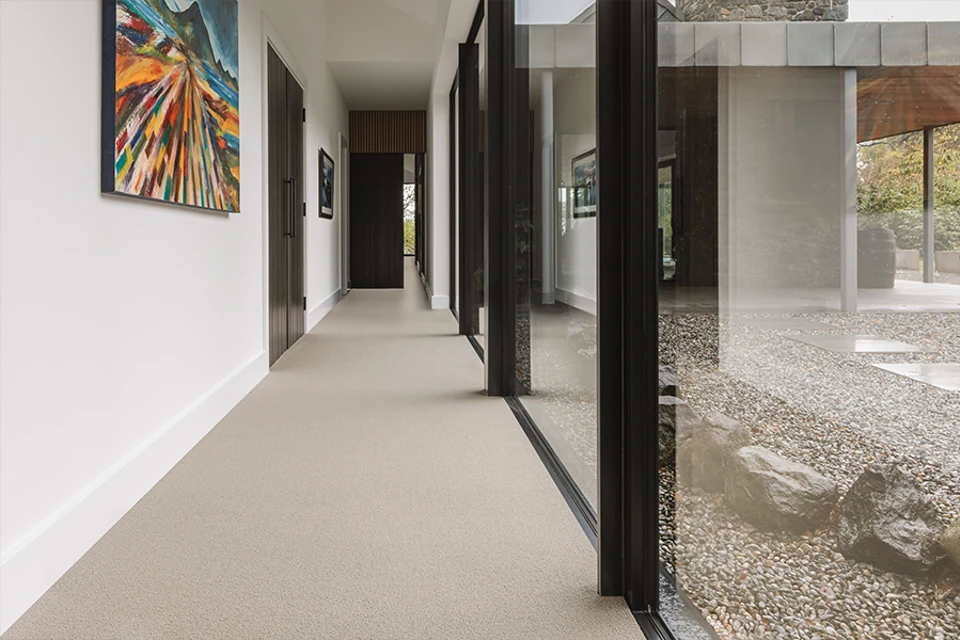 An example of Open Spaces Auckland Pecan from Ulster Carpets in a home setting.