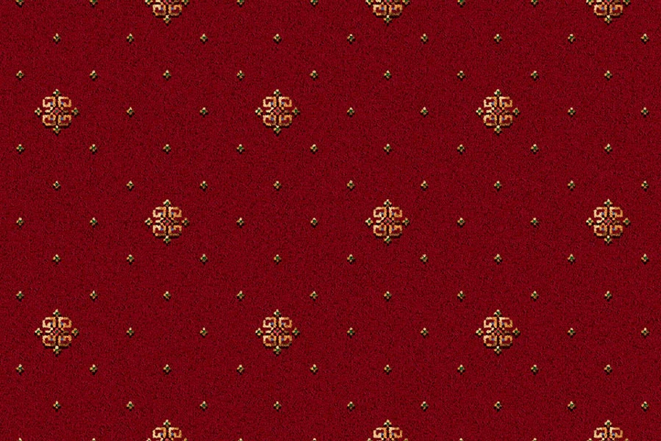 A swatch of Ulster Carpets Athenia Red Motif
