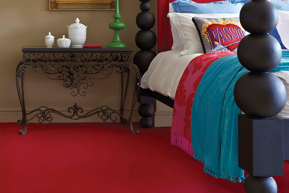 An example of Ulster Velvet Imperial Red from Ulster Carpets in a home setting.
