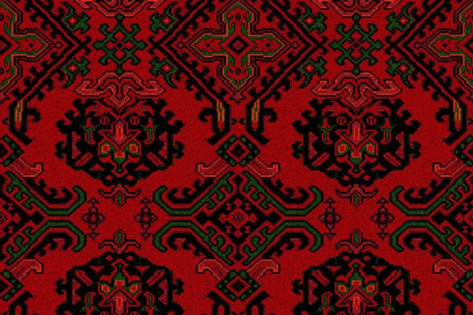 An swatch of Glendun Samarkand from Ulster Carpets