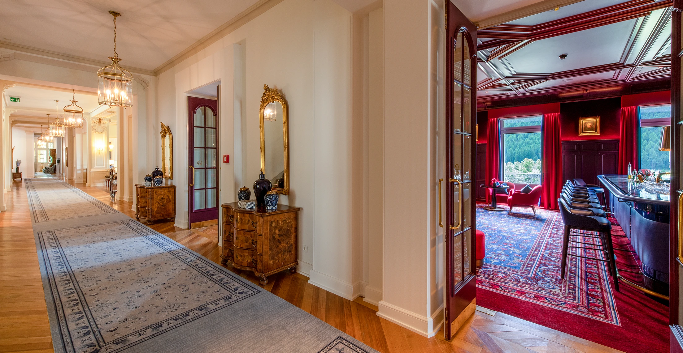 Custom carpets by Ulster Carpets for Grand Hotel Kronenhof.