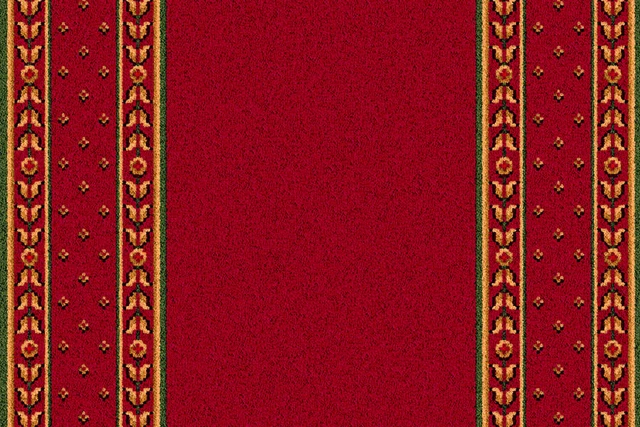 A swatch of a Sheriden Royal Red Runner from Ulster Carpets