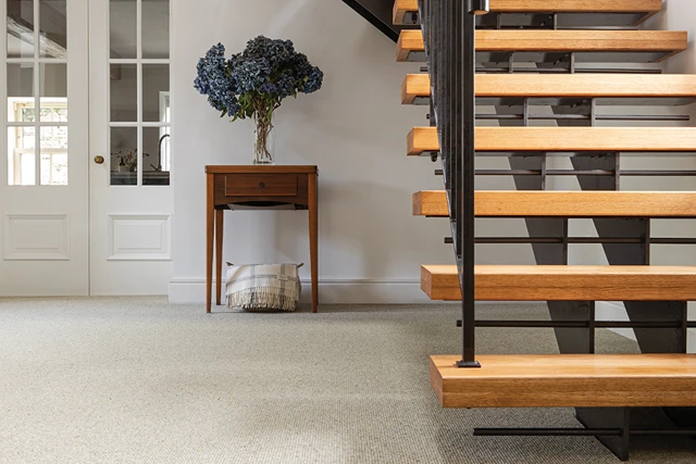 An example of Habitus Croft Marram from Ulster Carpets in a home setting.