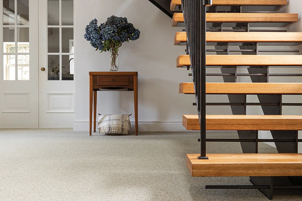 An example of Habitus Croft Marram from Ulster Carpets in a home setting.