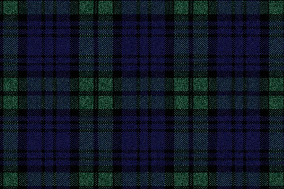 A swatch of Glenmoy Blackwatch from Ulster Carpets