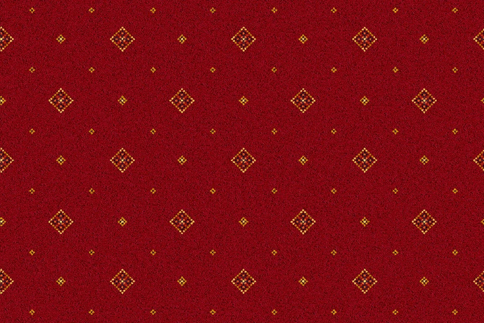 A swatch of Tazmin Red Motif from Ulster Carpets