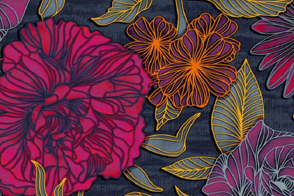 A swatch from the Frida Kahlo Designers' Edit Collection from Ulster Carpets.