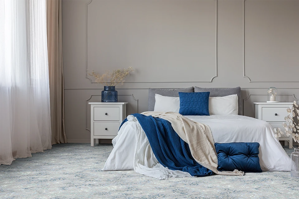An example of Watercolours Amulet Ocean from Ulster Carpets in a modern home setting
