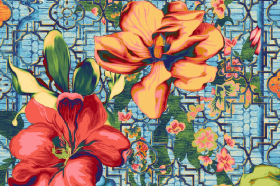 A swatch from the Frida Kahlo Designers' Edit Collection from Ulster Carpets.