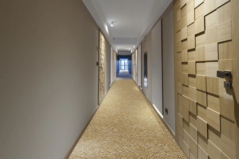 An example of Natura Nahla Unda from Ulster Carpets in a modern hallway