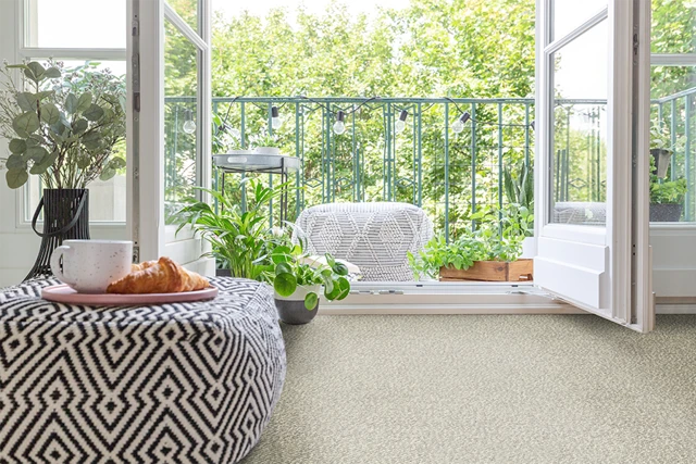 An example of Natural Choice Textures Swaledale from Ulster Carpets in a home setting. 