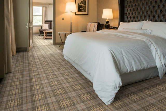 An example of Beaumont Osprey from Ulster Carpets in a hospitality setting