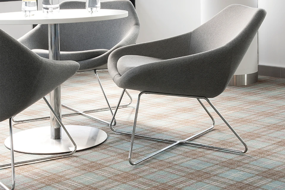 An example of Braeburn Petrel from Ulster Carpets in a hospitality setting