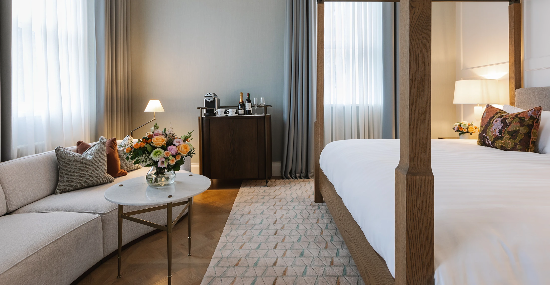 A custom Devon Hand Tufted rug by Ulster Carpets at the Tullyglass Hotel. 