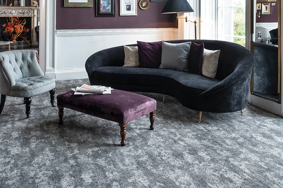 An example of Vescent Vapor Ebony from Ulster Carpets in a hospitality setting