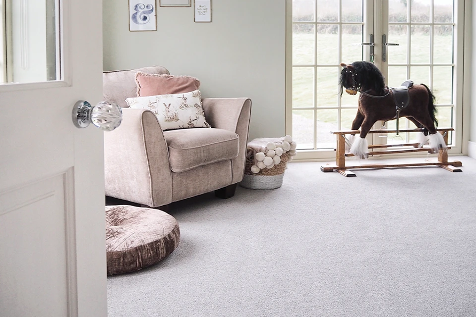 An example of York Wilton Nougat from Ulster Carpets in a home setting