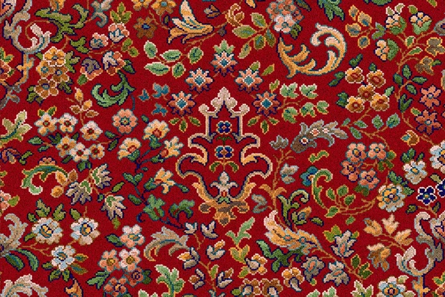 A swatch of Glenmoy Persian Garden from Ulster Carpets