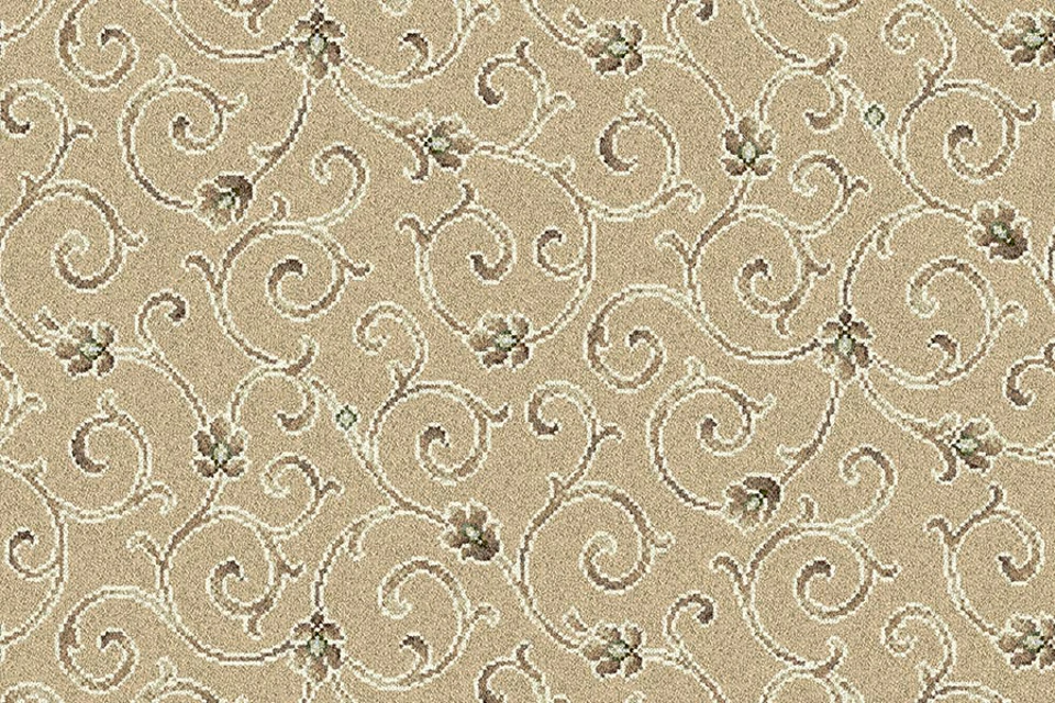 A swatch of Anatolia Scroll Delta by Ulster Carpets