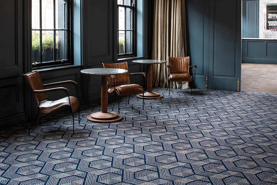 An example of Vescent Arbor Obi from Ulster Carpets in a hospitality setting