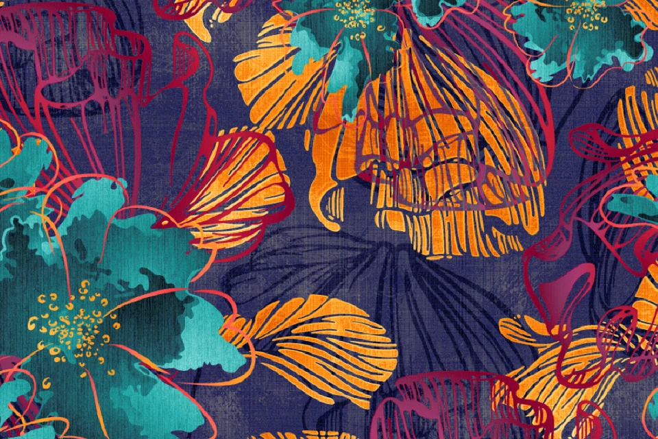 A swatch from the Frida Kahlo Designers' Edit Collection from Ulster Carpets.