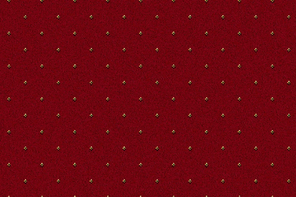 A swatch of Athenia Red Pindot from Ulster Carpets