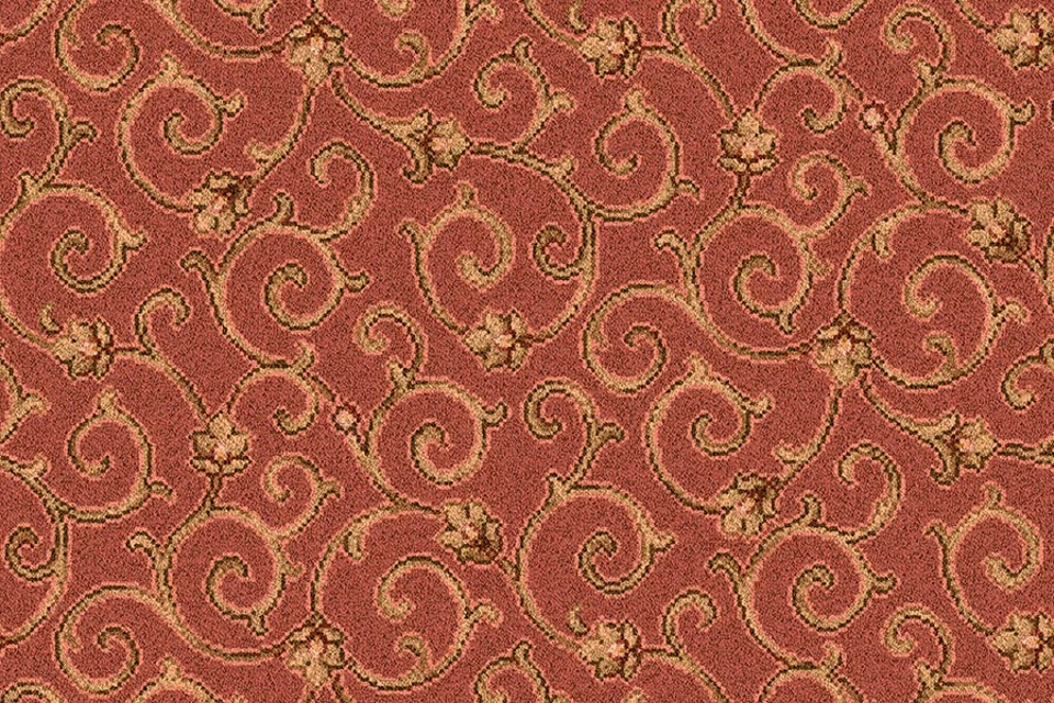 A swatch of Anatolia Scroll Fez from Ulster Carpets