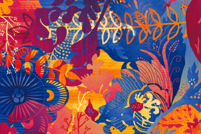 A swatch from the Frida Kahlo Designers' Edit Collection from Ulster Carpets.
