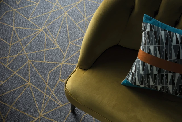 An example of Vescent Linea Citrine from Ulster Carpets in a home setting.