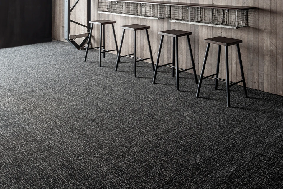 An example of Vescent Nebula Asphalt from Ulster Carpets in a home setting.