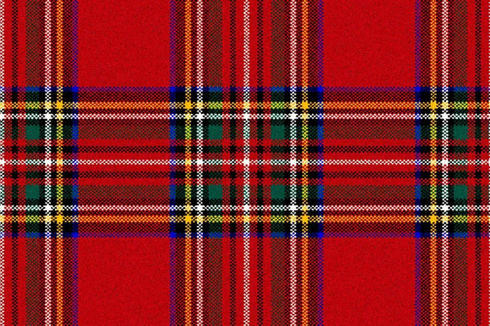 A swatch of Glenmoy Royal Stewart from Ulster Carpets