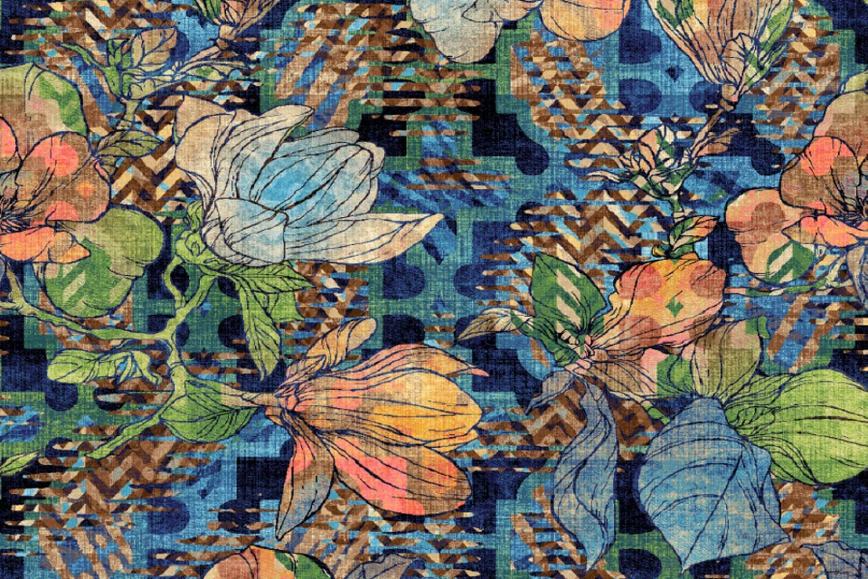 A swatch from the Frida Kahlo Designers' Edit Collection from Ulster Carpets.