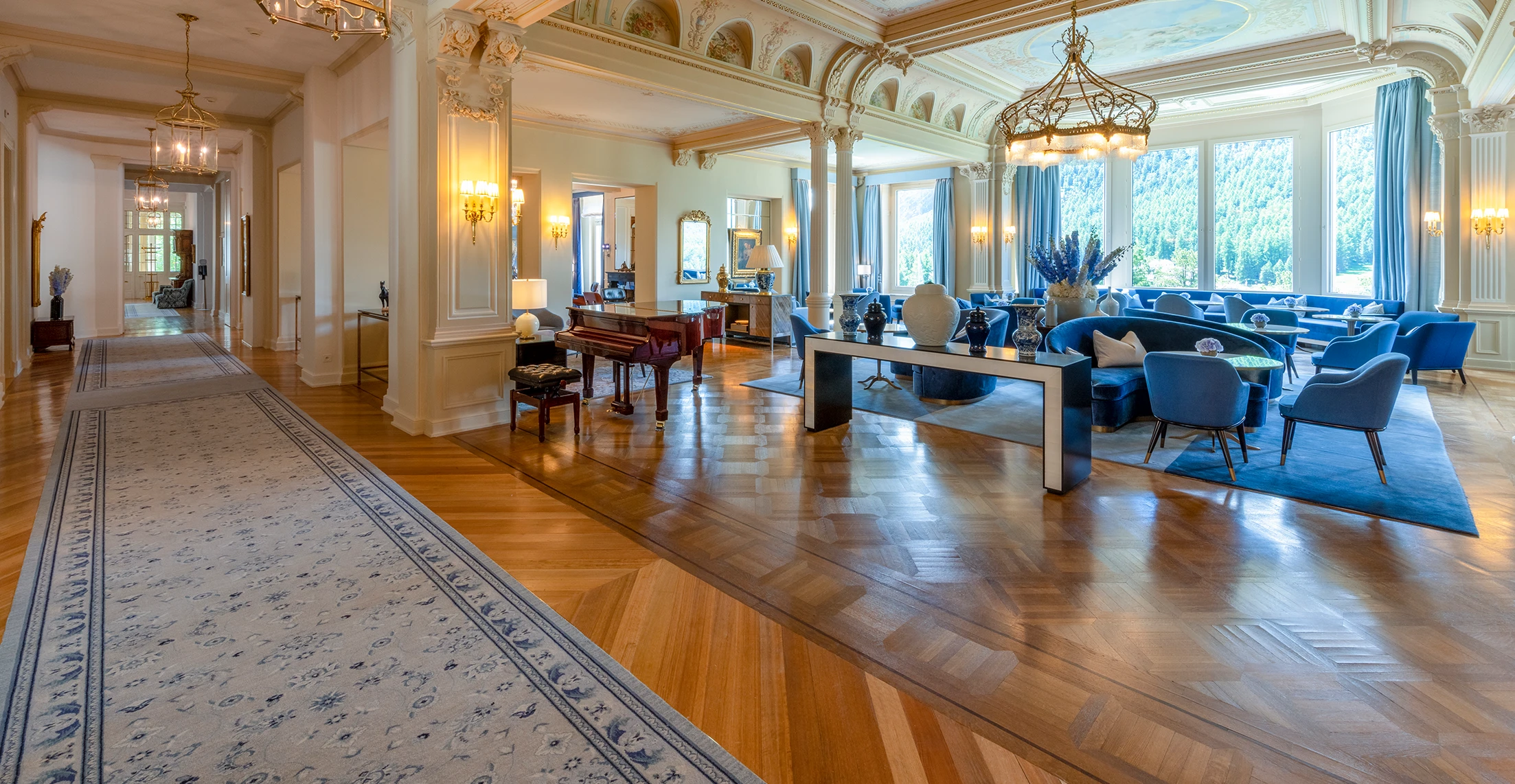 Custom carpets by Ulster Carpets for Grand Hotel Kronenhof.