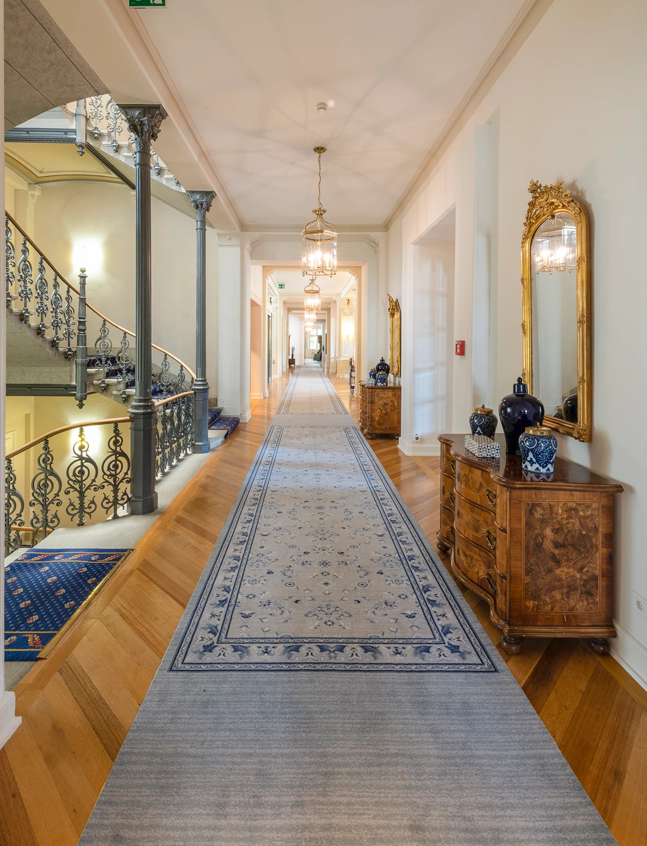 Custom carpets by Ulster Carpets for Grand Hotel Kronenhof.