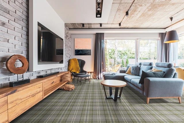 An example of Glenmoy Lerwick from Ulster Carpets in a modern home setting
