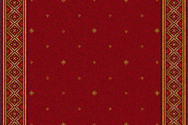 A swatch of a Tazmin Red Runner from Ulster Carpets