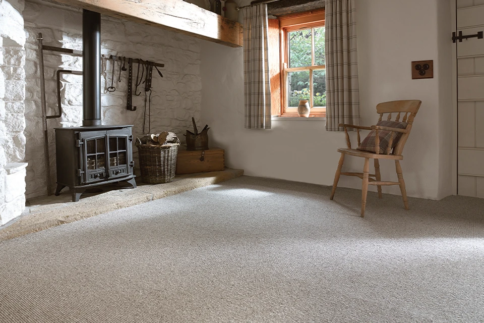 An example of Habitus Croft Rye from Ulster Carpets in a home setting.