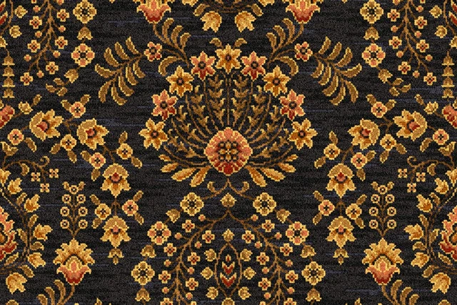 A swatch of Glenmoy Black Sultan from Ulster Carpets