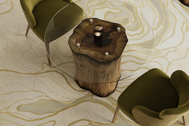 An example of an Organic inspired design in a hotel setting from the Designers' Edit Organic Collection by Ulster Carpets.