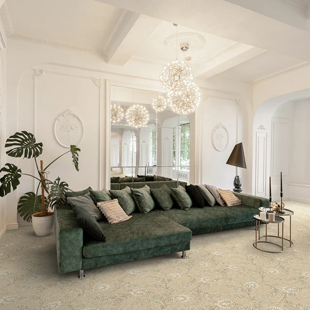 An example of Glenavy Romanza from Ulster Carpets in a modern home setting