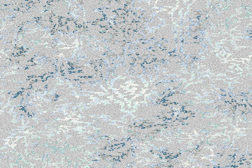 A swatch of Watercolours Amulet Ocean from Ulster Carpets